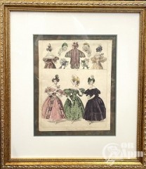 Гравюра "Женская мода на сентябрь 1833г."